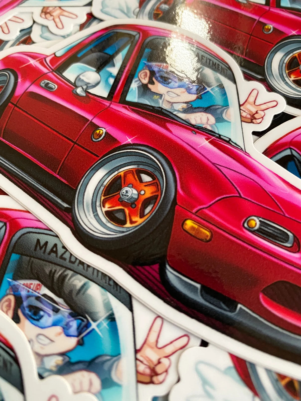 MAZDA FITMENT CARICATURE - NA MIATA STICKER MAZDA FITMENT CARICATURE - NA MIATA STICKER