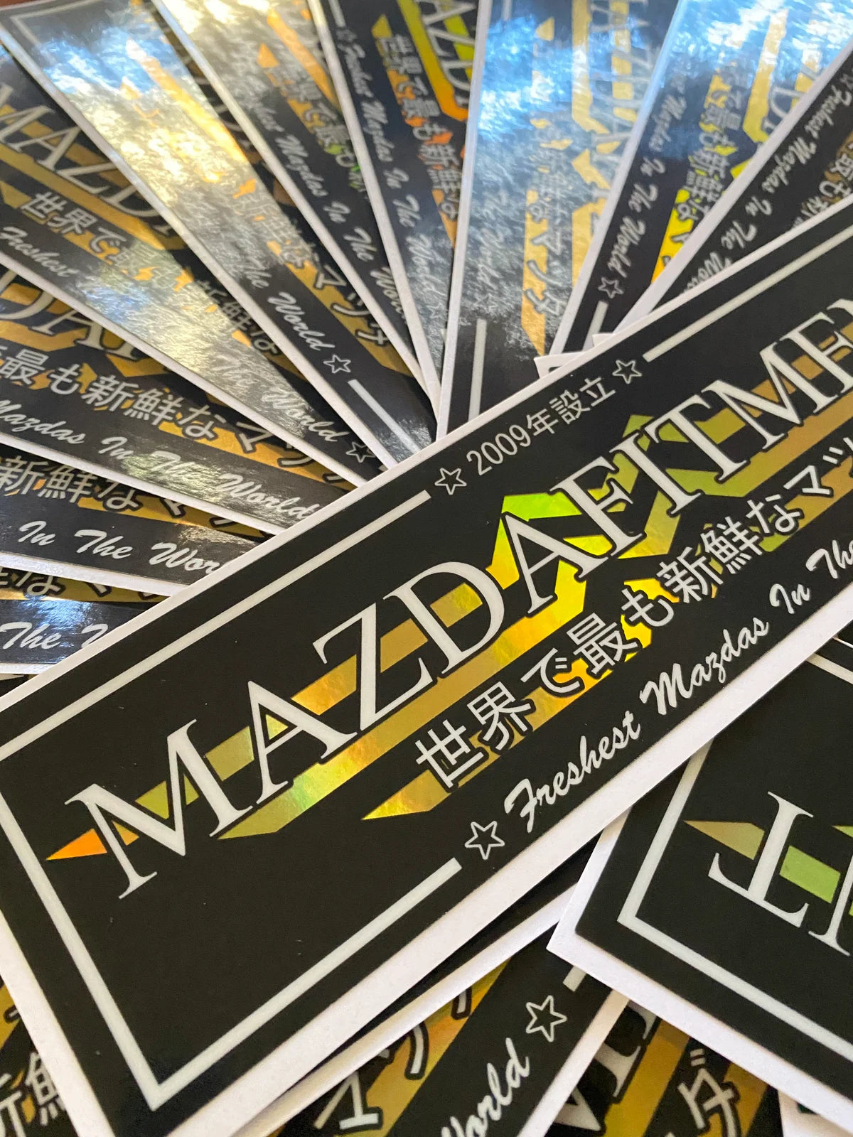 MAZDA FITMENT CLUB STICKER - SPECIAL SPOT OILSLICK MAZDA FITMENT CLUB STICKER - SPECIAL SPOT OILSLICK