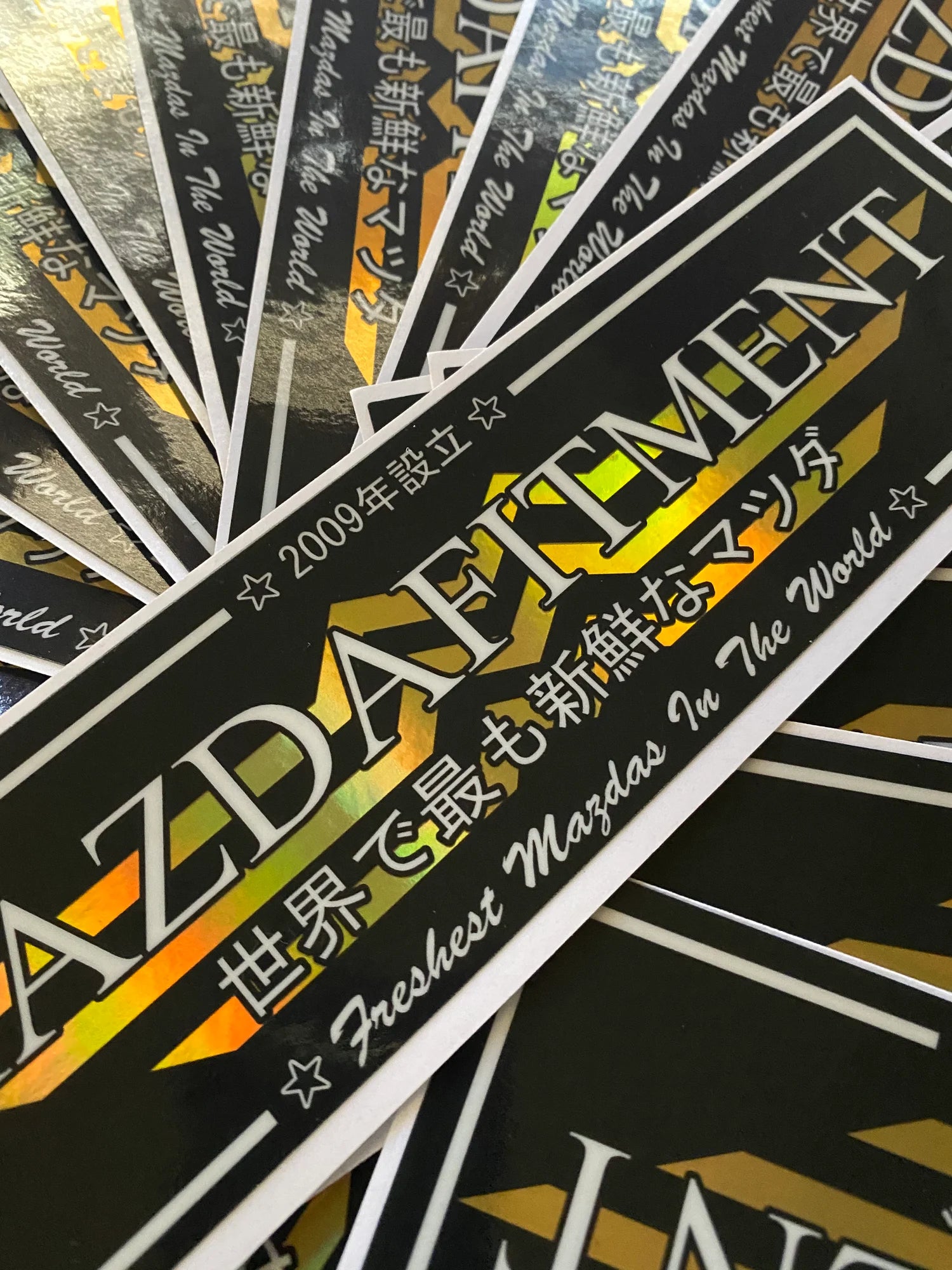 MAZDA FITMENT CLUB STICKER - SPECIAL SPOT OILSLICK MAZDA FITMENT CLUB STICKER - SPECIAL SPOT OILSLICK