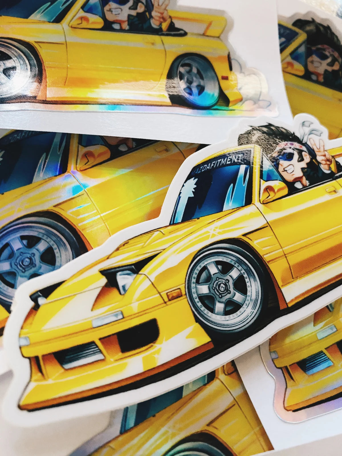 MAZDA FITMENT CARICATURE - FC RX-7 VERT STICKER MAZDA FITMENT CARICATURE - FC RX-7 VERT STICKER