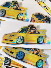 MAZDA FITMENT CARICATURE - FC RX-7 VERT STICKER