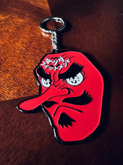MAZDA FITMENT RED GOBLIN MASK - METAL KEYCHAIN