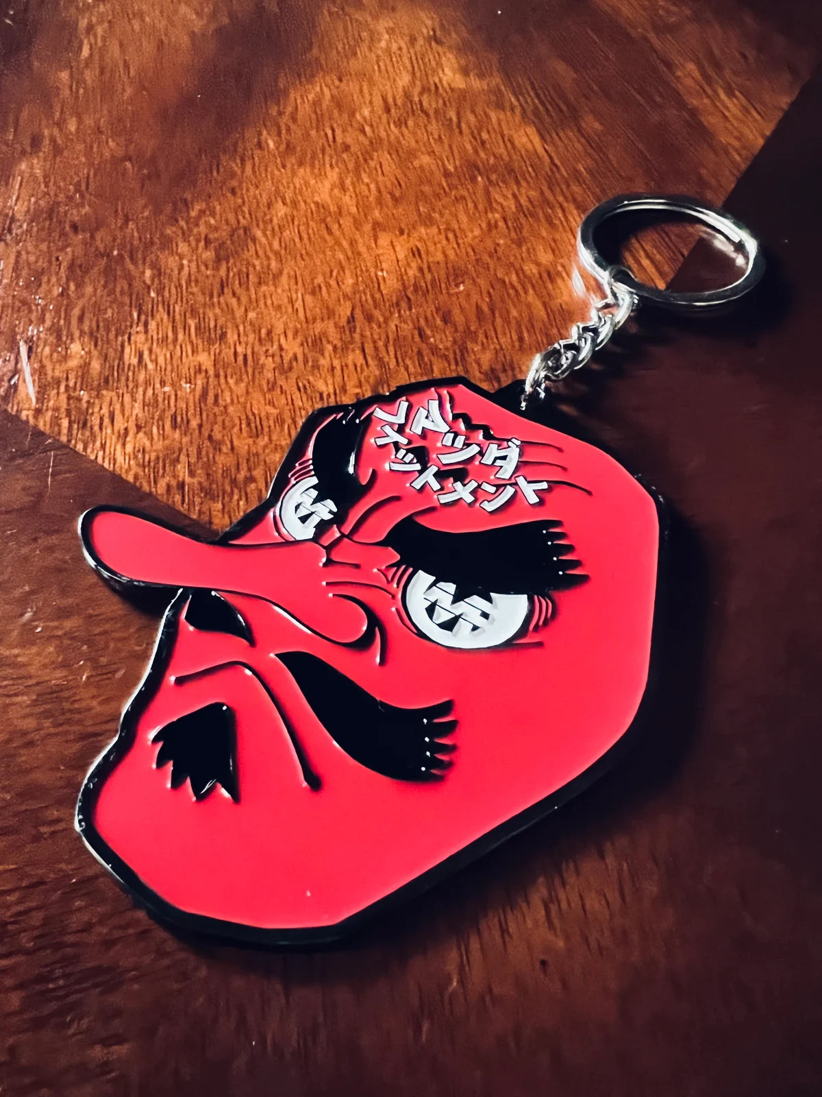 MAZDA FITMENT RED GOBLIN MASK - METAL KEYCHAIN