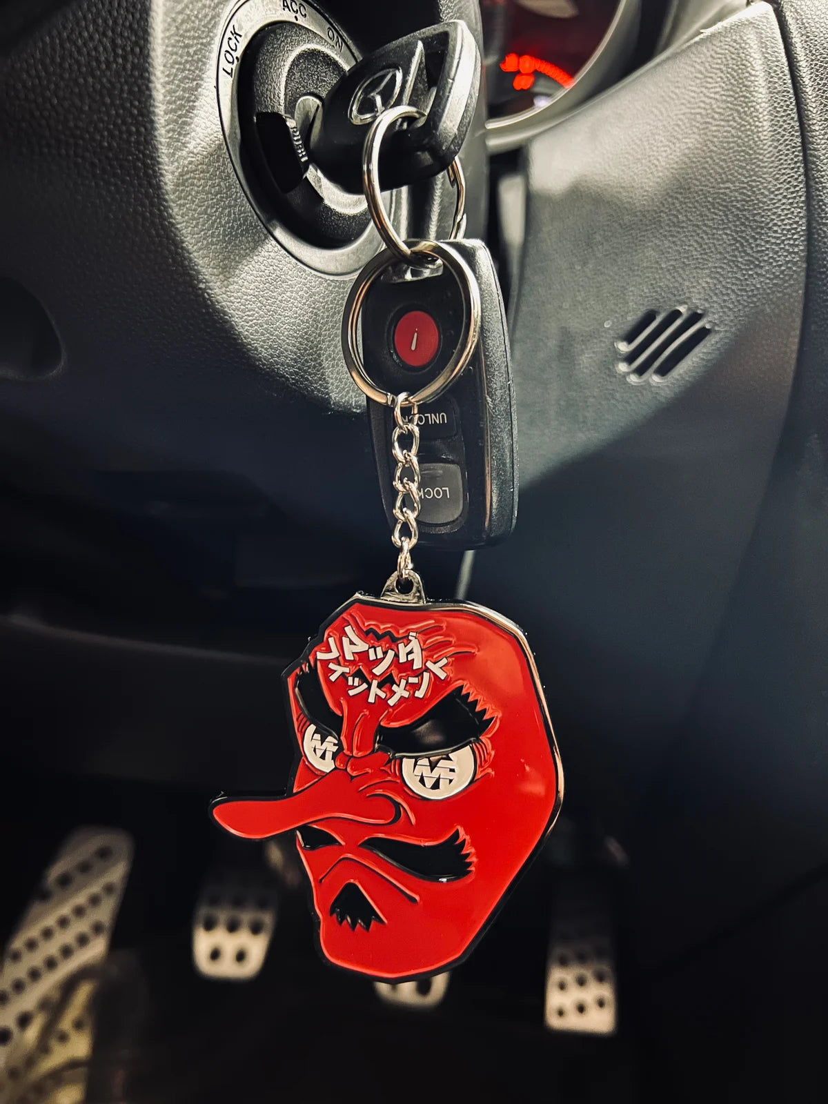 MAZDA FITMENT RED GOBLIN MASK - METAL KEYCHAIN