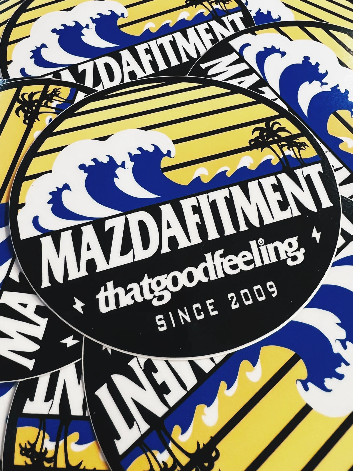 MAZDA FITMENT THATGOODFEELING. SUNSET STICKER