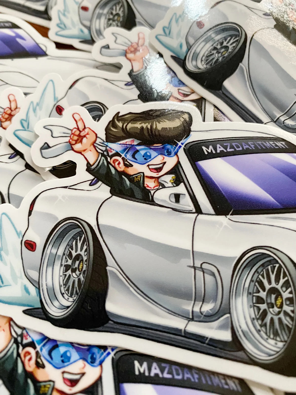 MAZDA FITMENT CARICATURE - FD RX-7 STICKER MAZDA FITMENT CARICATURE - FD RX-7 STICKER