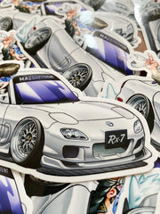 MAZDA FITMENT CARICATURE - FD RX-7 STICKER