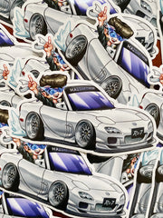 MAZDA FITMENT CARICATURE - FD RX-7 STICKER