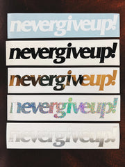 NEVER GIVE UP! STICKER - 6"